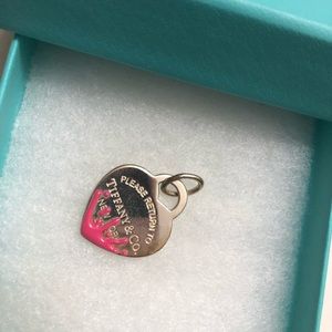 Tiffany heart paint splash. Charm Only.